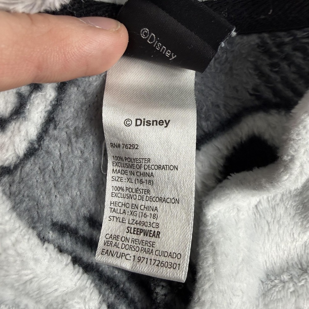 Disney Jack Skellington Nightmare Before Xmas Onepiece Pajamas Juniors XL Fleece - Picture 8 of 9